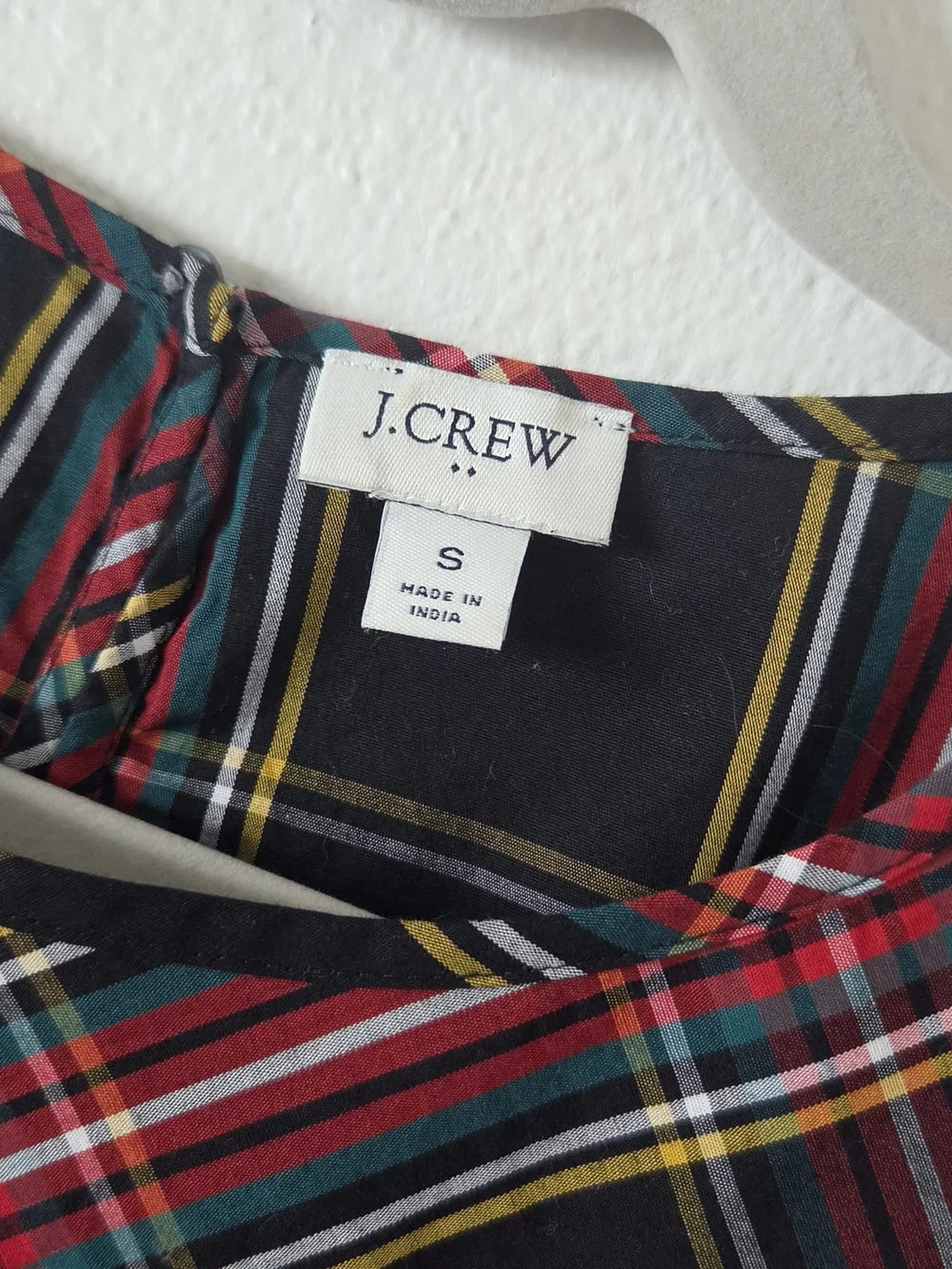 J. Crew Plaid Smocked Poplin Top